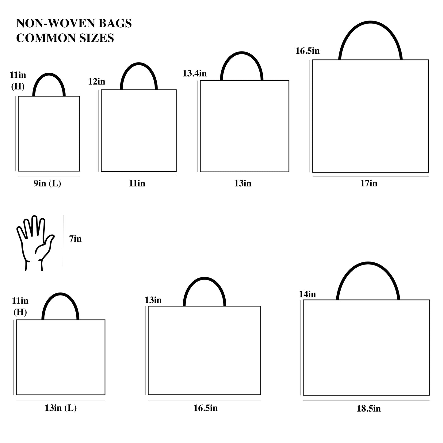 50pcs, 4 Sizes Caramel Non-woven Gift Bag with Brown Handle: Small