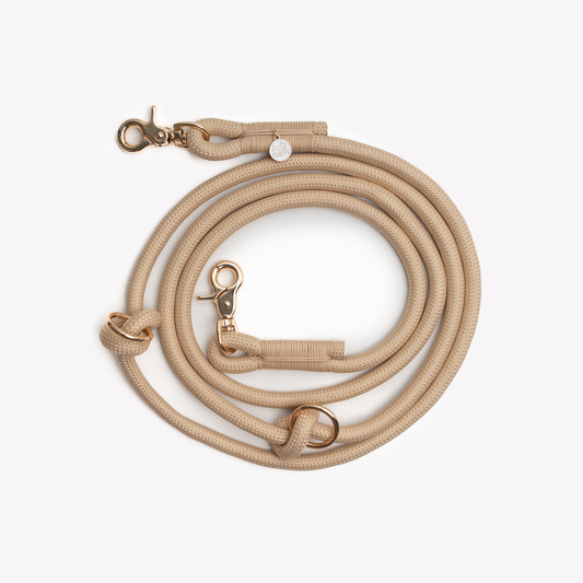 'Tan' - Hands Free Dog Braided Rope Leash