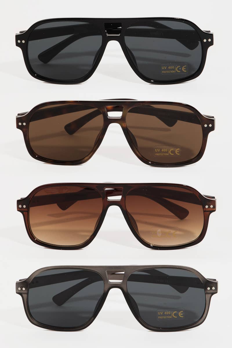 Plastic Aviator Frame Sunglasses: Assorted