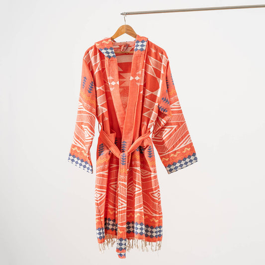 Tribal Bathrobe Turkish Cotton Light Weight Robe Quick-dry: L-XL