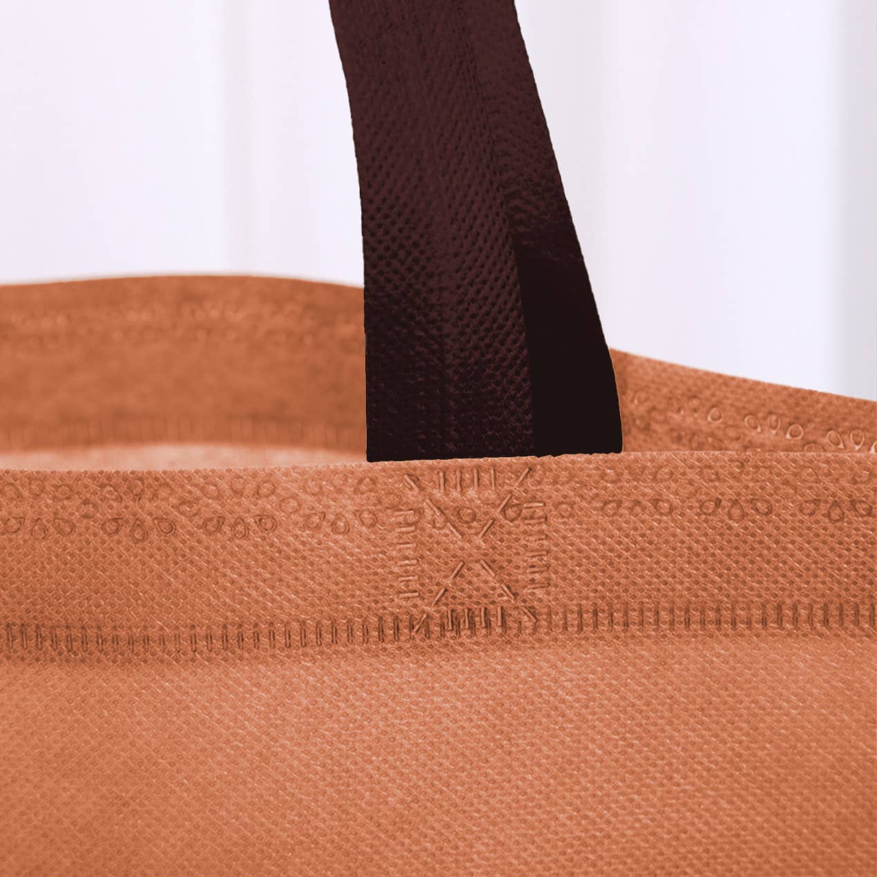 50pcs, 4 Sizes Caramel Non-woven Gift Bag with Brown Handle: Small