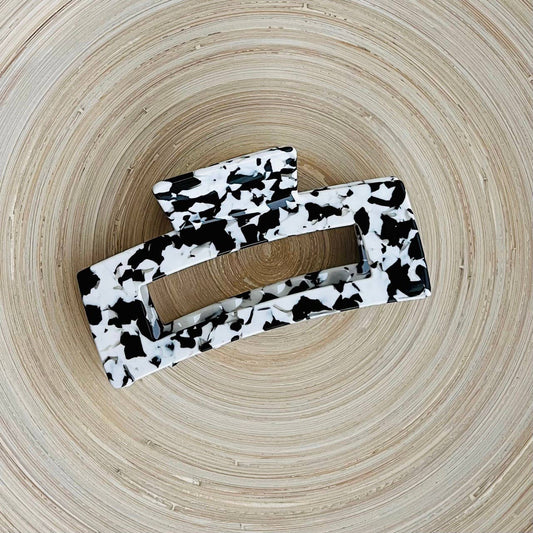 XXL Claw Clip | Big Clip Energy | Funny Thick Hair Claw Clip: Black & White / XXL (5")
