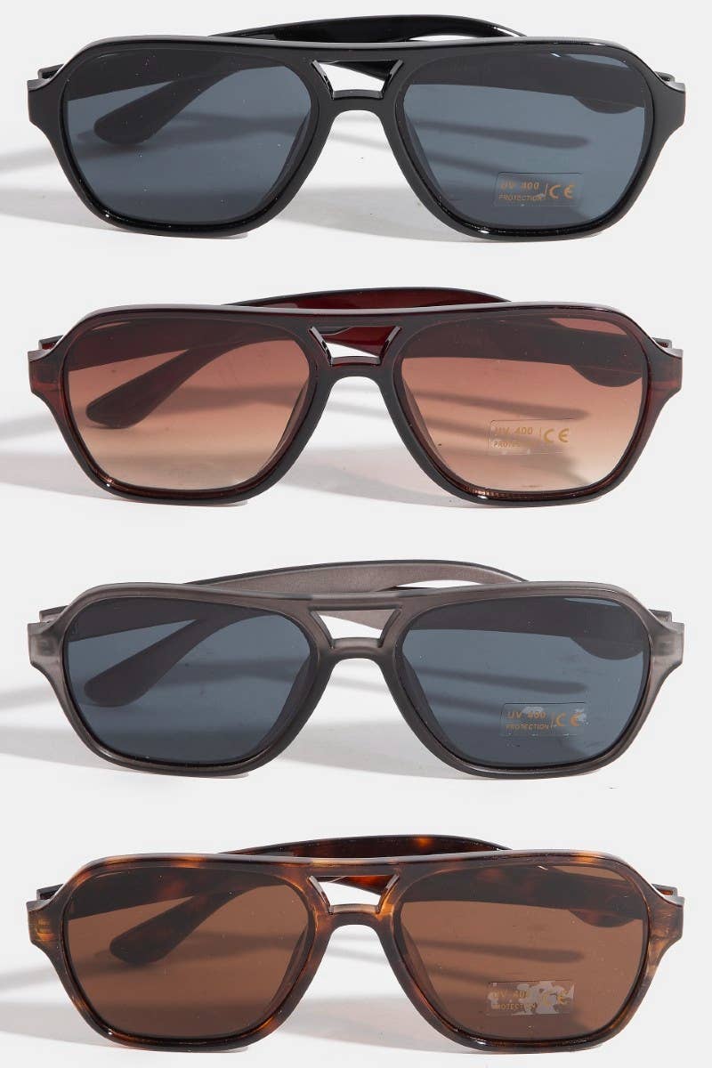 Modern Plastic Aviator Frame Sunglasses Set: ASSORTED