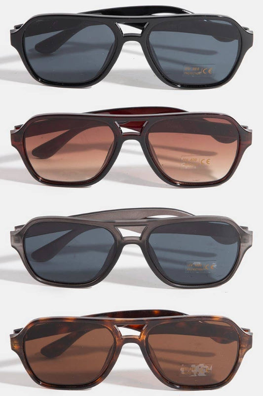 Modern Plastic Aviator Frame Sunglasses Set: ASSORTED