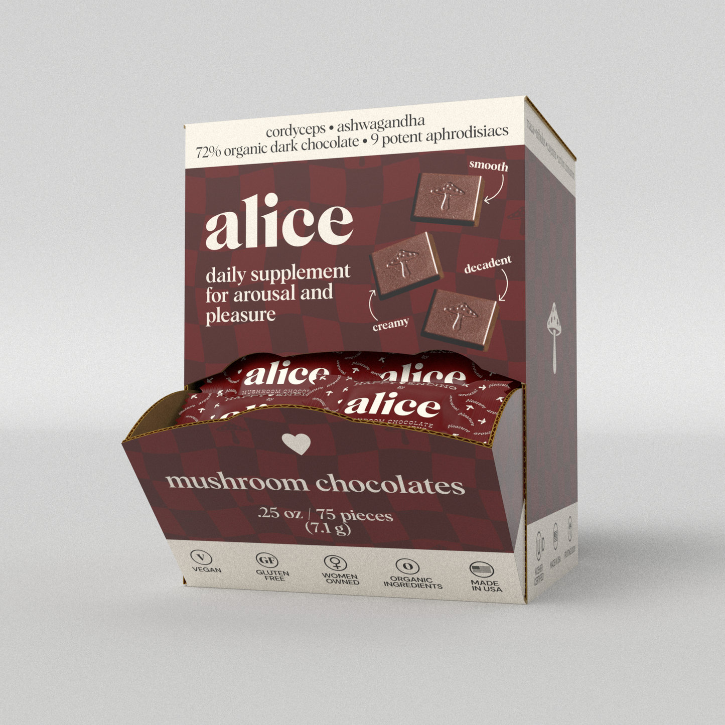 Happy Ending Singles - mushroom chocolate for wellness