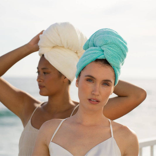 VOLO Hero Hair Towel- Capri Blue Luxe Tube: Capri Blue