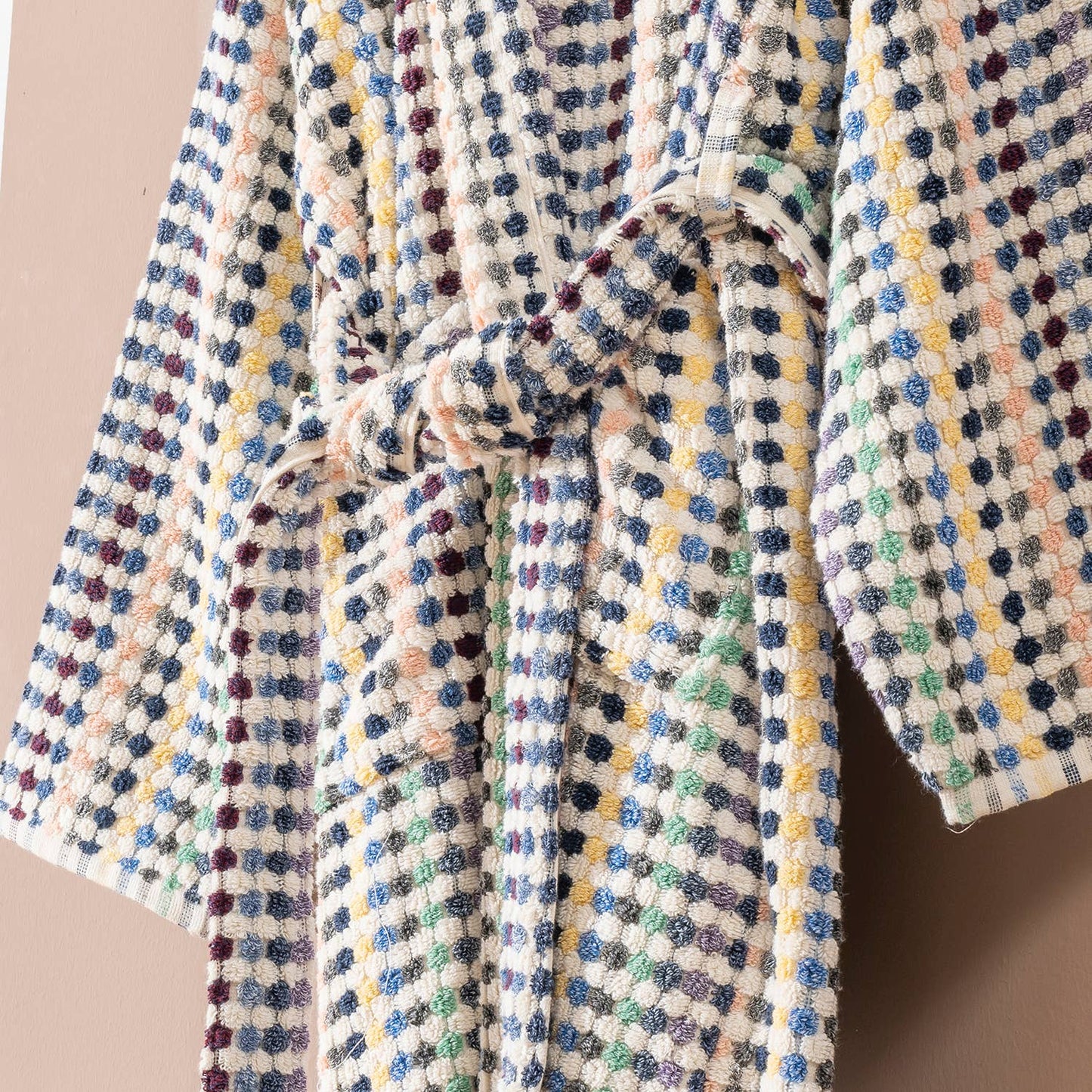 Pompom Bathrobe Handloom Turkish Cotton Resort Heavy Luxury: S-M