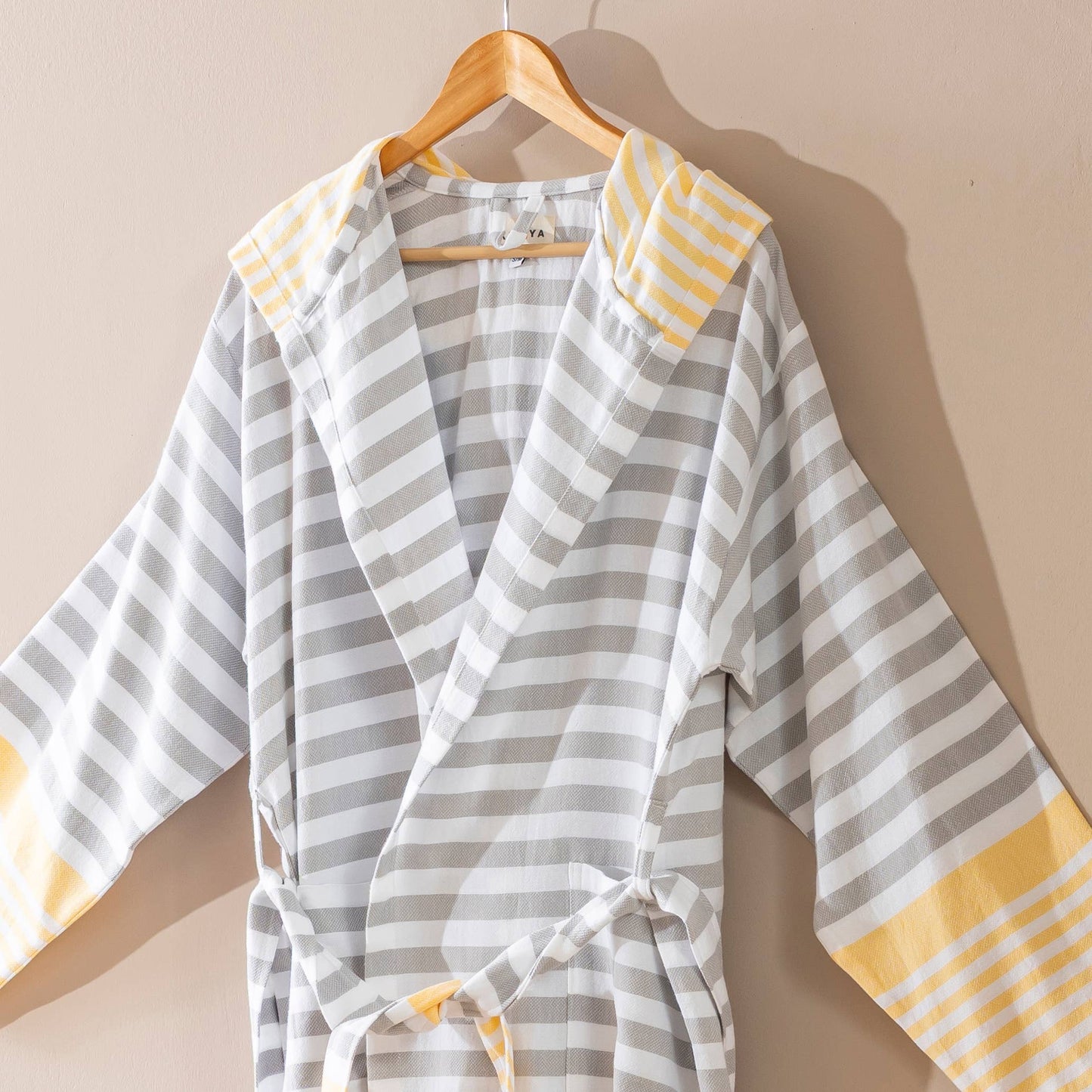 Bathrobe Turkish Cotton LightWeight Summer Hood Kimono Robe : S-M