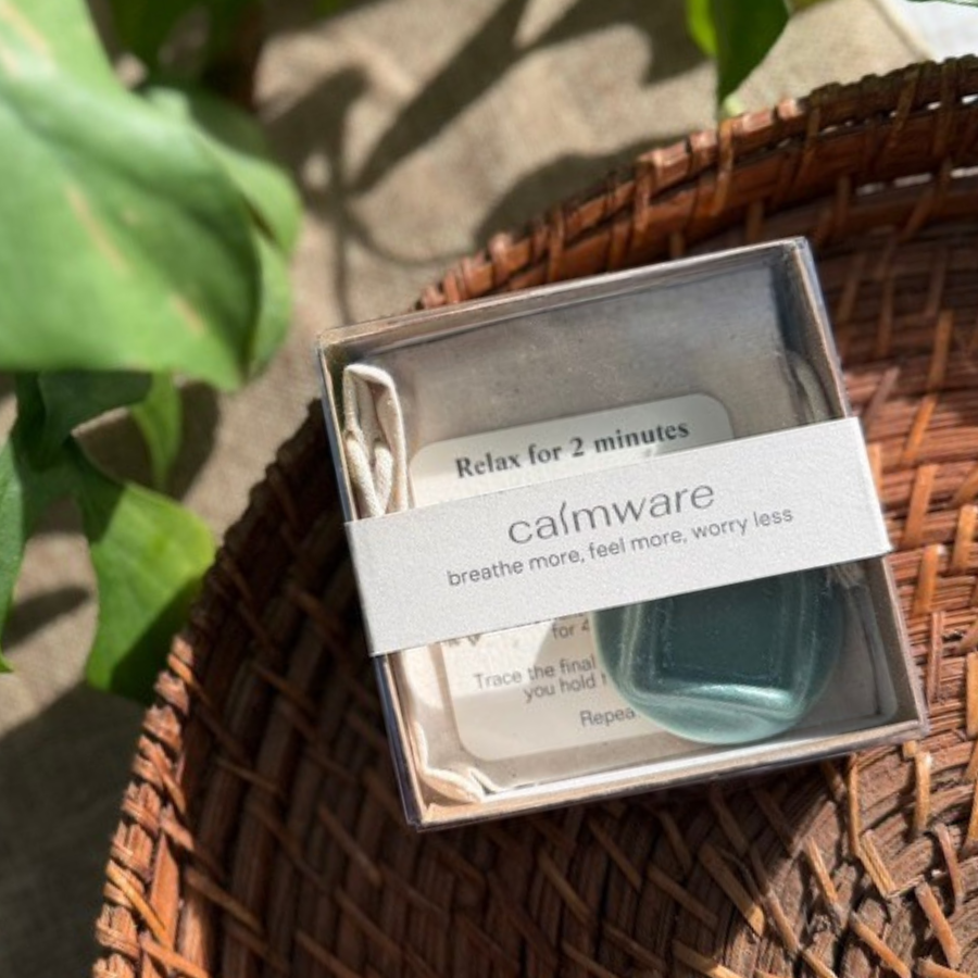 Box Breathing Tile – Small Guided Breathing Aid: Glacial Green