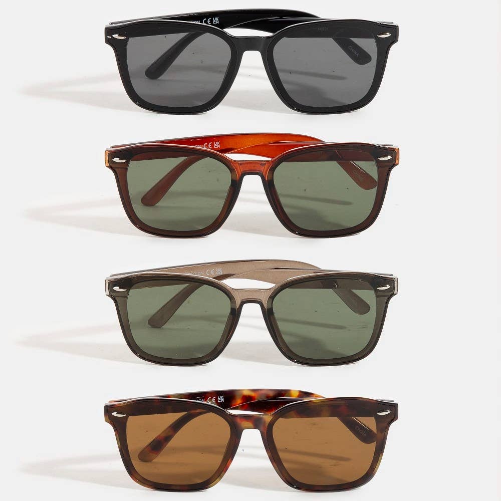 Classic Square Lens Sunglasses Set: ASSORTED