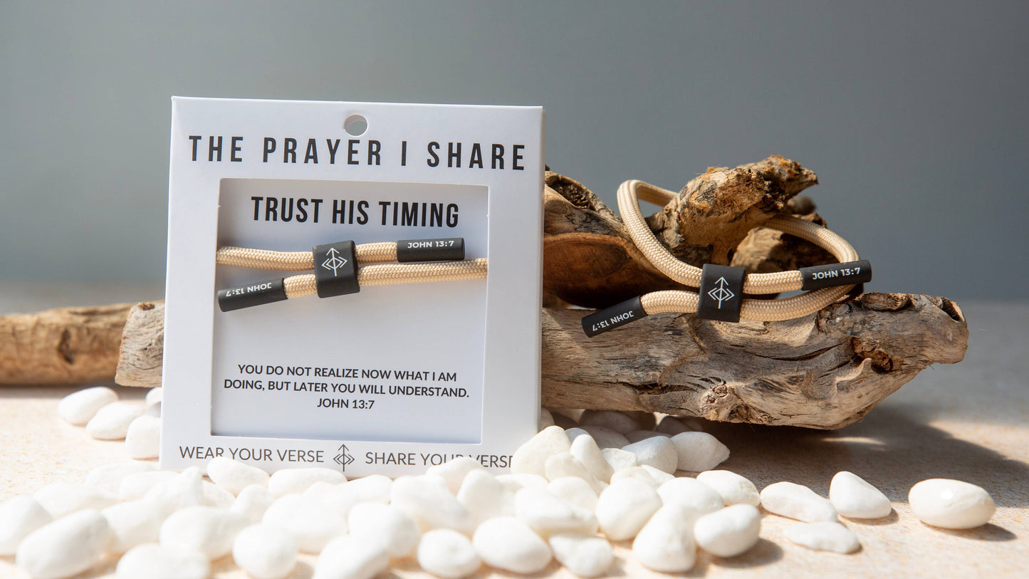 TRUST HIS TIMING Christian Cord Bracelet | Father's Day