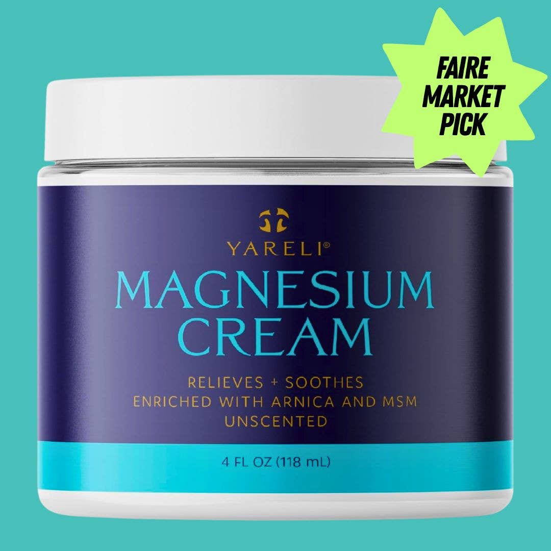 Yareli Magnesium Cream with Arnica and MSM, 4oz, Unscented
