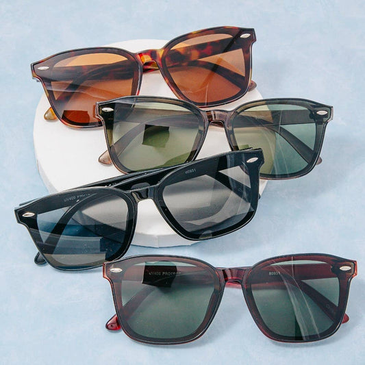 Classic Square Lens Sunglasses Set: ASSORTED