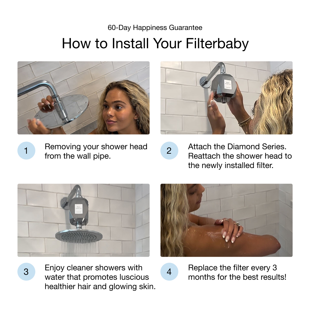 Filterbaby Diamond Series Shower Filter: Chrome