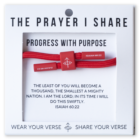 PROGRESS WITH PURPOSE Christian Cord Bracelet | Graduation