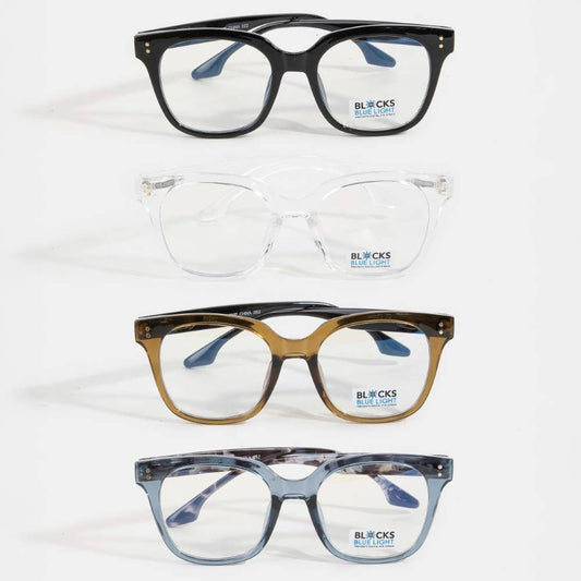 Gradient Frame Blue Light Filter Glasses Set: ASSORTED