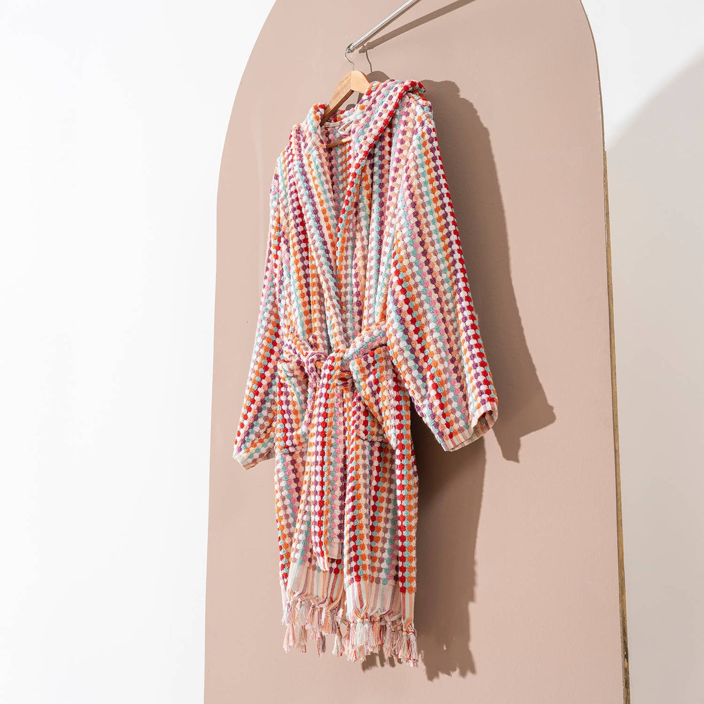 Pompom Bathrobe Handloom Turkish Cotton Resort Heavy Luxury: L-XL