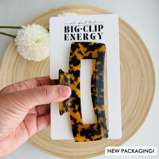 XXL Claw Clip | Big Clip Energy | Funny Thick Hair Claw Clip: Black & White / XXL (5")