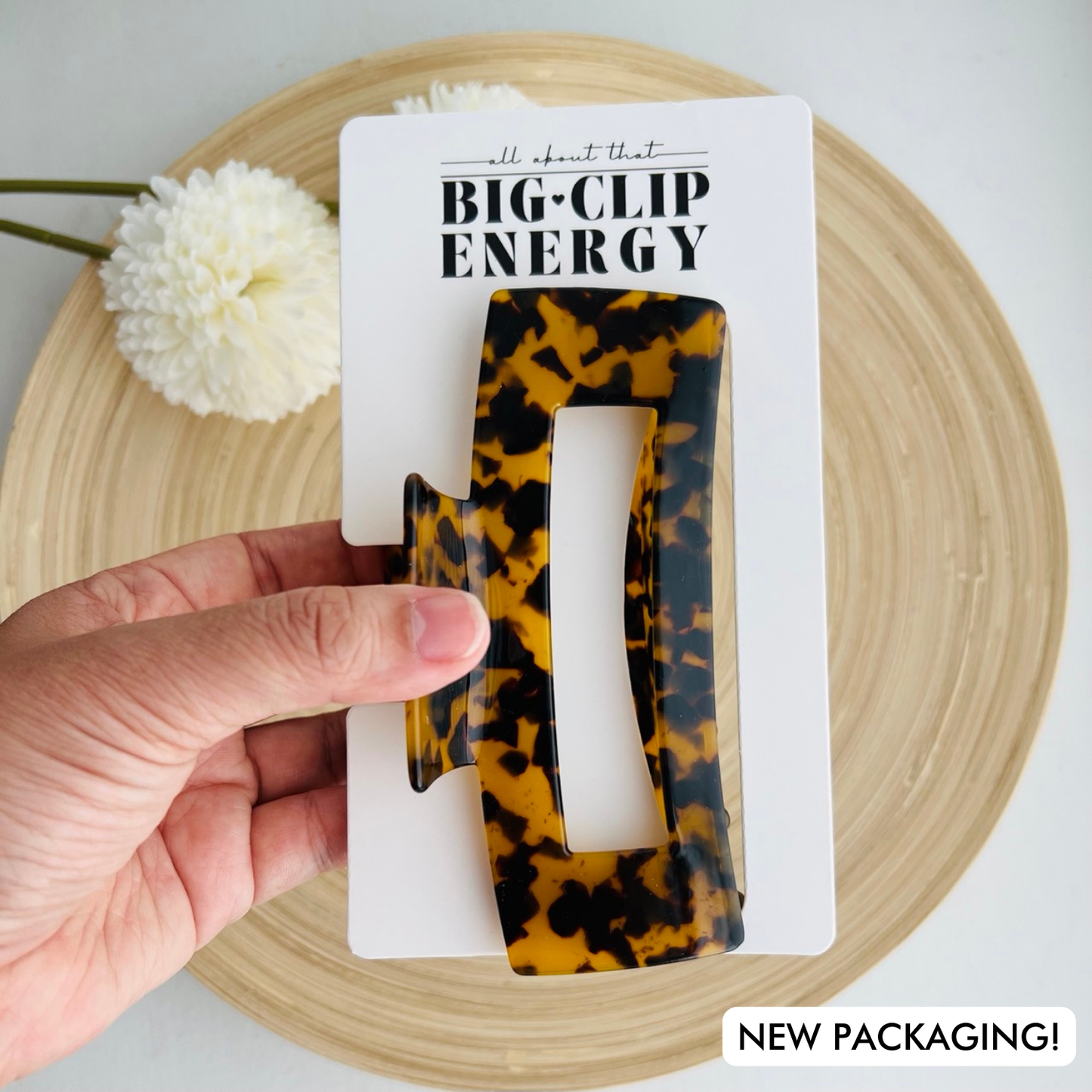 XXL Claw Clip | Big Clip Energy | Funny Thick Hair Claw Clip: Cream / XXL (5")