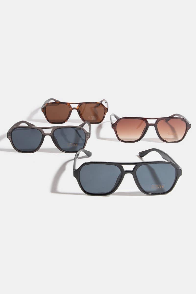 Modern Plastic Aviator Frame Sunglasses Set: ASSORTED