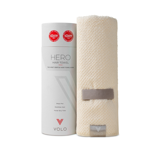 VOLO Hero Hair Towel- Salt White Luxe Tube: Salt White
