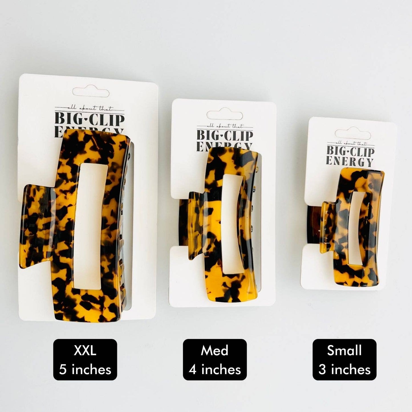 XXL Claw Clip | Big Clip Energy | Funny Thick Hair Claw Clip: Brown Tortoise / XXL (5")
