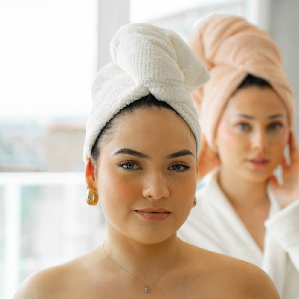 VOLO Hero Hair Towel- Salt White Luxe Tube: Salt White