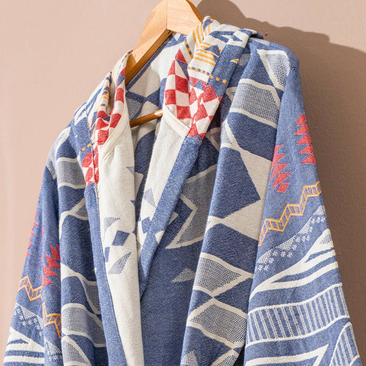 Tribal Bathrobe Turkish Cotton Light Weight Robe Quick-dry: L-XL