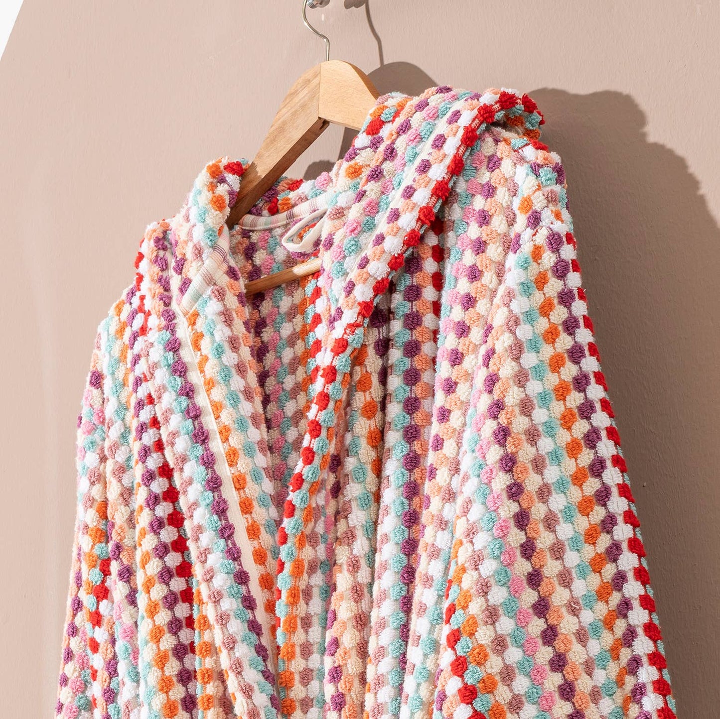 Pompom Bathrobe Handloom Turkish Cotton Resort Heavy Luxury: S-M