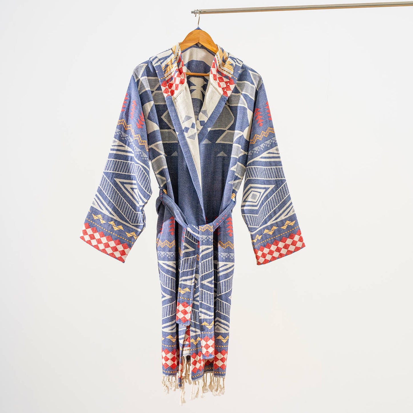 Tribal Bathrobe Turkish Cotton Light Weight Robe Quick-dry: L-XL