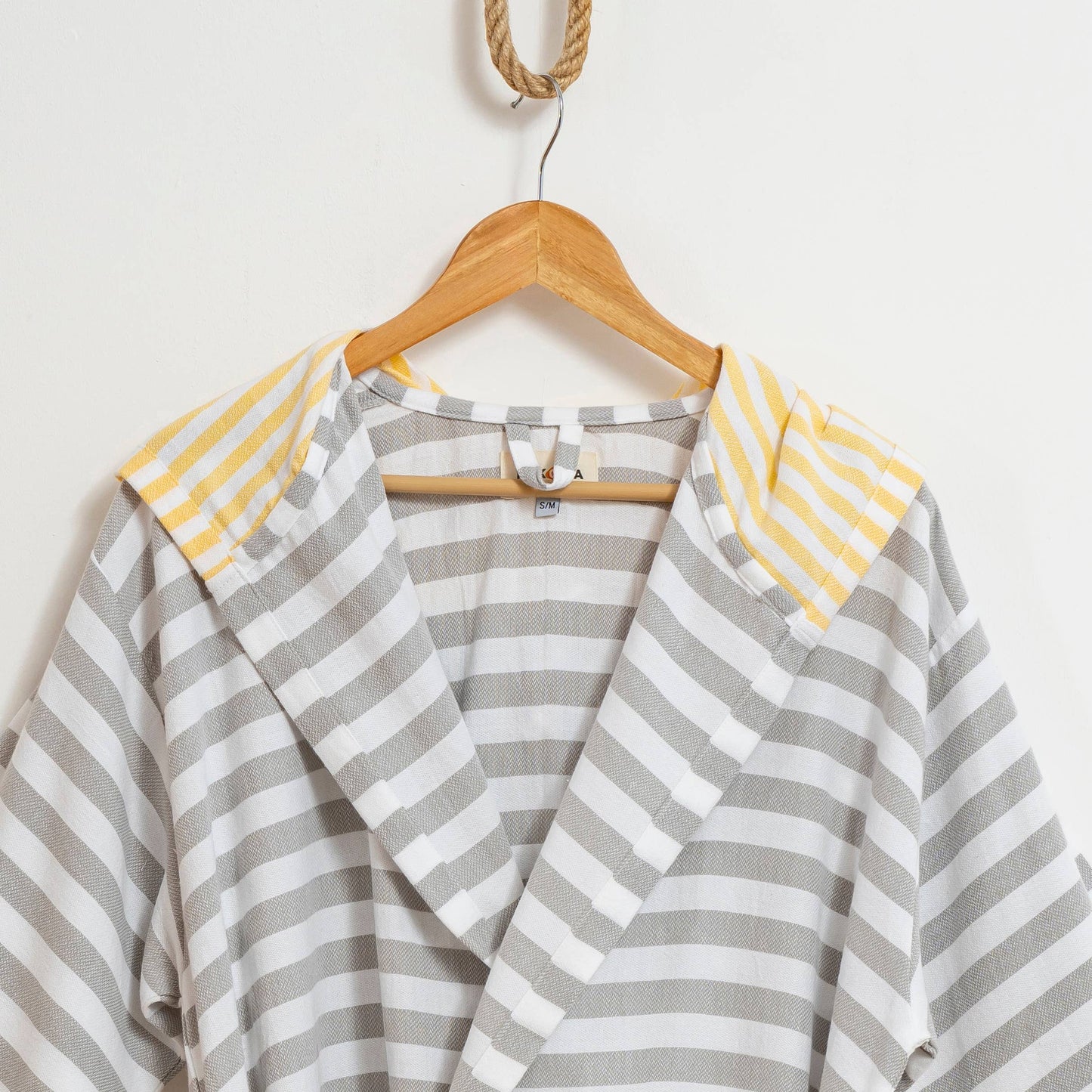 Bathrobe Turkish Cotton LightWeight Summer Hood Kimono Robe : S-M