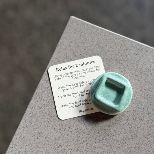 Box Breathing Tile – Small Guided Breathing Aid: Glacial Green
