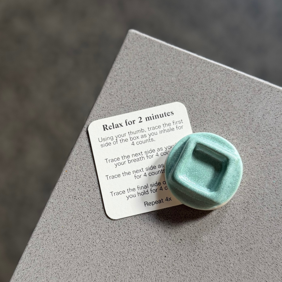 Box Breathing Tile – Small Guided Breathing Aid: White
