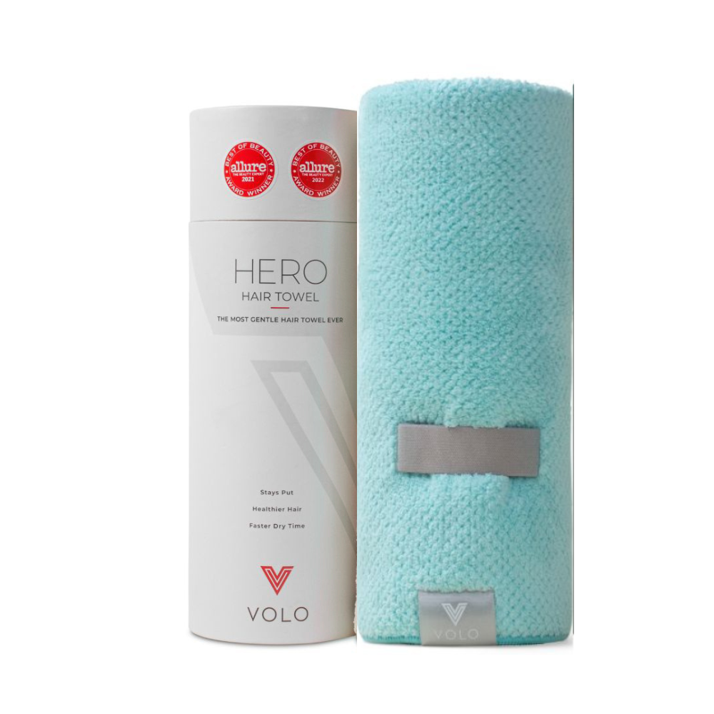 VOLO Hero Hair Towel- Capri Blue Luxe Tube: Capri Blue